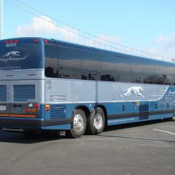 Greyhound bus exterior (USA).