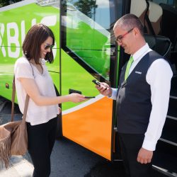 Using the FlixBus App to show bus tickets.