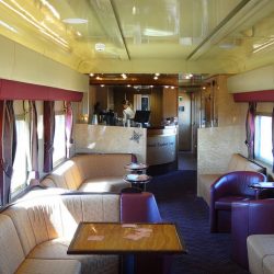 Meals in the dining car of the Indian Pacific