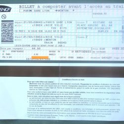 image of SNCF paper ticket