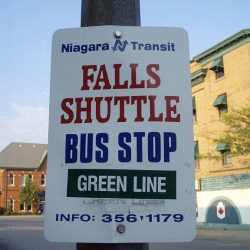 Shuttle sign Niagara Falls Transit Terminal