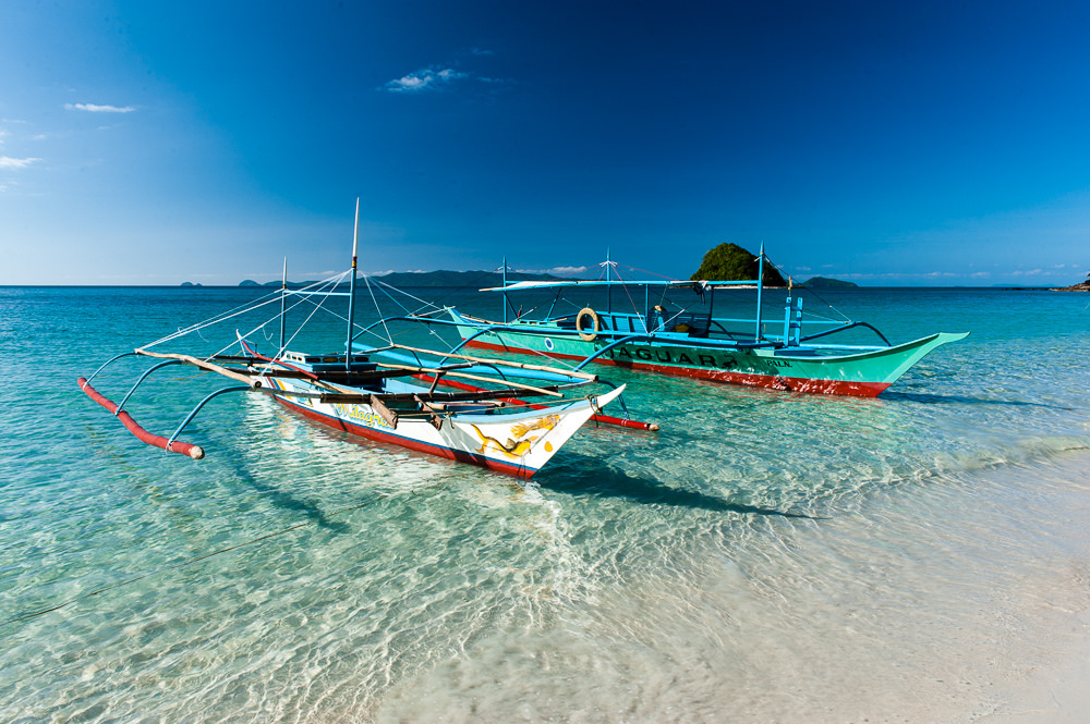 Outrigger Boats near Port Barton, Palawan, Philippines