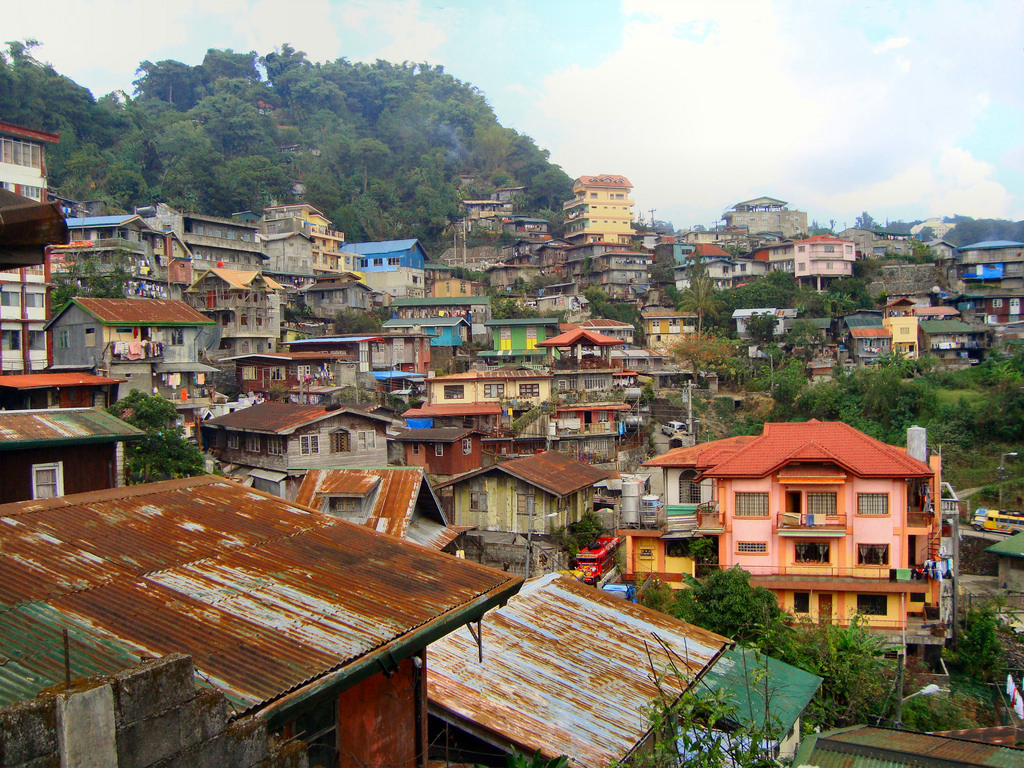colourful houses in the mountain town of Baguio, Philippines