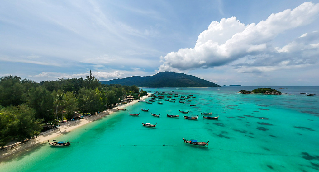 Koh Lipe island Thailand long tailed boats